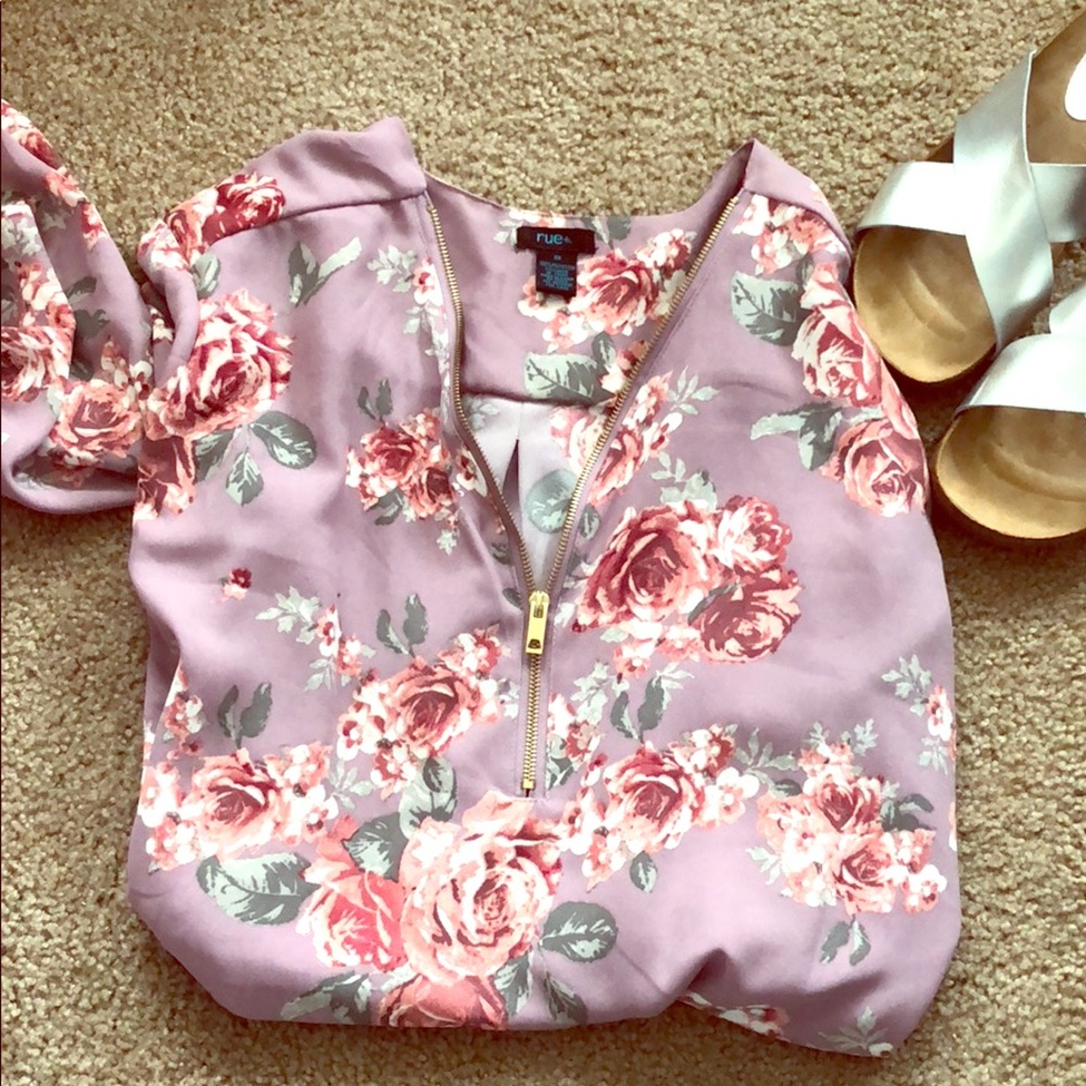 Lavender floral blouse
